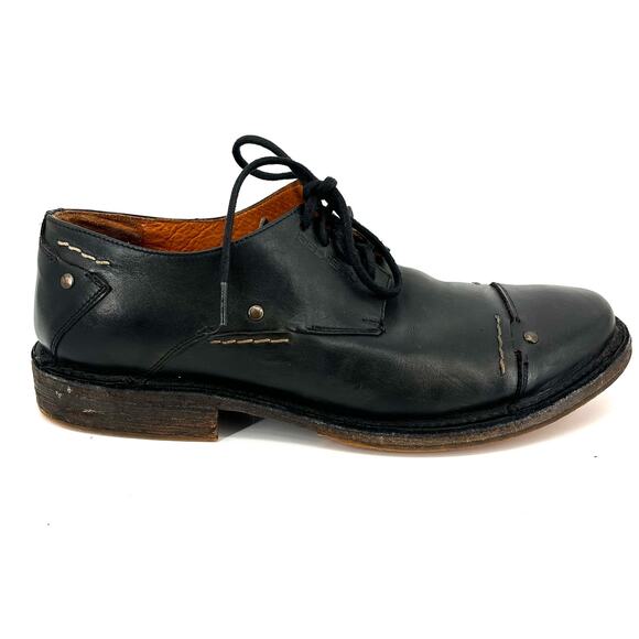 Bed Stu Cobbler Series Black Men's Oxfords contrast stitching (US 8.5)